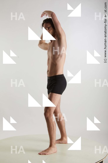 Underwear Man White Standing poses - ALL Slim Short Brown Standing poses - simple Standard Photoshoot Academic