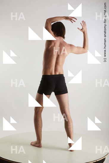Underwear Man White Standing poses - ALL Slim Short Brown Standing poses - simple Standard Photoshoot Academic