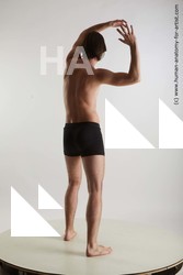 Underwear Man White Standing poses - ALL Slim Short Brown Standing poses - simple Standard Photoshoot Academic
