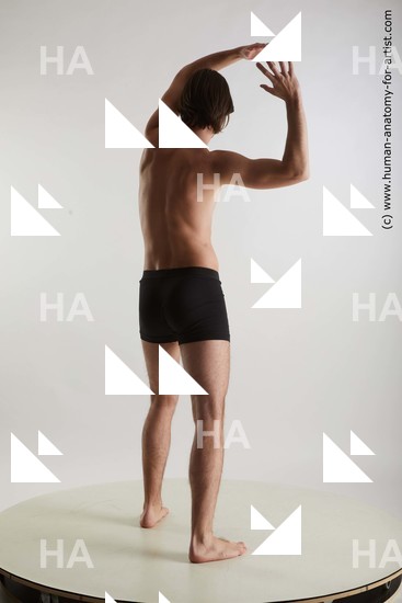 Underwear Man White Standing poses - ALL Slim Short Brown Standing poses - simple Standard Photoshoot Academic