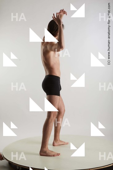 Underwear Man White Standing poses - ALL Slim Short Brown Standing poses - simple Standard Photoshoot Academic