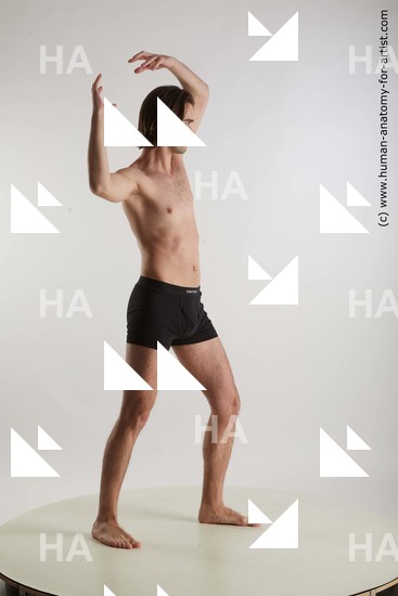 Underwear Man White Standing poses - ALL Slim Short Brown Standing poses - simple Standard Photoshoot Academic