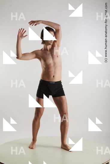 Underwear Man White Standing poses - ALL Slim Short Brown Standing poses - simple Standard Photoshoot Academic