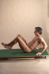 Nude Man White Sitting poses - simple Athletic Short Brown Sitting poses - ALL Realistic