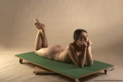 Nude Man Another Laying poses - ALL Slim Long Brown Laying poses - on stomach Realistic