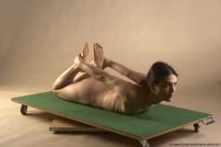 Nude Man Another Laying poses - ALL Slim Long Brown Laying poses - on stomach Realistic