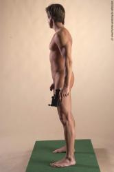 Nude Fighting with gun Man White Standing poses - ALL Athletic Short Brown Standing poses - simple Realistic
