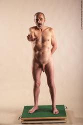 Nude Man White Standing poses - ALL Slim Bald Standing poses - simple Realistic