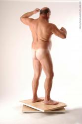 Nude Man White Standing poses - ALL Chubby Bald Grey Standing poses - simple Realistic