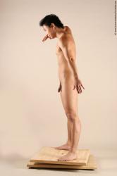 Nude Man White Standing poses - ALL Slim Short Black Standing poses - simple Realistic