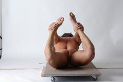 Nude Man White Detailed photos Slim Short Brown Realistic