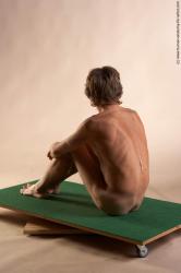 Nude Man White Sitting poses - simple Slim Short Grey Sitting poses - ALL Realistic