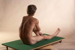 Nude Man White Sitting poses - simple Slim Short Grey Sitting poses - ALL Realistic