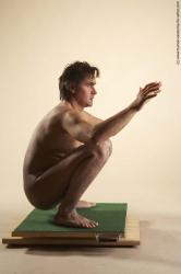 Nude Man White Laying poses - ALL Slim Short Brown Laying poses - on stomach Realistic