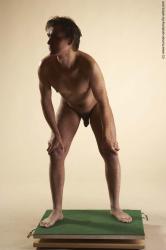 Nude Man White Standing poses - ALL Slim Short Brown Standing poses - simple Realistic