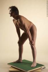 Nude Man White Standing poses - ALL Slim Short Brown Standing poses - simple Realistic