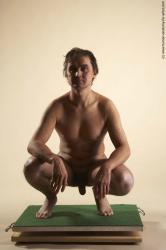 Nude Man White Laying poses - ALL Slim Short Brown Laying poses - on stomach Realistic