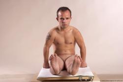 Nude Man White Sitting poses - simple Slim Short Brown Sitting poses - ALL Realistic