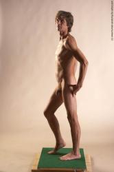 Nude Man White Standing poses - ALL Slim Short Grey Standing poses - simple Realistic