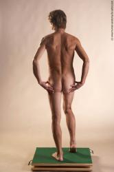 Nude Man White Standing poses - ALL Slim Short Grey Standing poses - simple Realistic