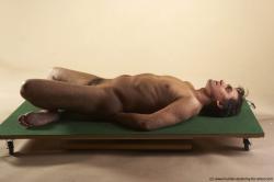 Nude Man White Kneeling poses - ALL Average Short Brown Kneeling poses - on both knees Realistic