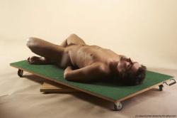 Nude Man White Kneeling poses - ALL Average Short Brown Kneeling poses - on both knees Realistic