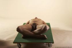 Nude Man White Kneeling poses - ALL Average Short Brown Kneeling poses - on both knees Realistic