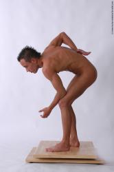 Nude Man White Standing poses - ALL Slim Short Brown Standing poses - simple Realistic