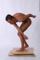 Nude Man White Standing poses - ALL Slim Short Brown Standing poses - simple Realistic