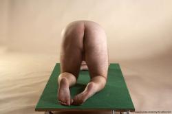 Nude Man White Kneeling poses - ALL Slim Short Brown Kneeling poses - on both knees Realistic