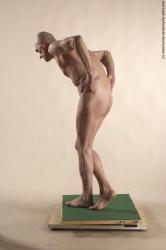 Nude Man White Standing poses - ALL Slim Bald Standing poses - simple Realistic