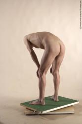 Nude Man White Standing poses - ALL Slim Bald Standing poses - simple Realistic