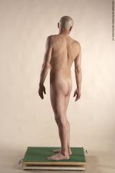 Nude Man White Standing poses - ALL Slim Bald Standing poses - simple Realistic