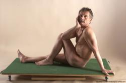 Nude Man White Sitting poses - simple Slim Short Grey Sitting poses - ALL Realistic