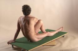 Nude Man White Sitting poses - simple Slim Short Grey Sitting poses - ALL Realistic