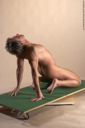 Nude Man White Laying poses - ALL Athletic Short Brown Realistic