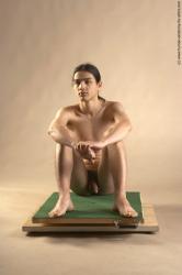 Nude Man Another Sitting poses - simple Slim Long Brown Sitting poses - ALL Realistic