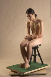 Nude Man Another Sitting poses - simple Slim Long Brown Sitting poses - ALL Realistic