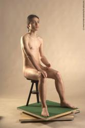 Nude Man Another Sitting poses - simple Slim Long Brown Sitting poses - ALL Realistic