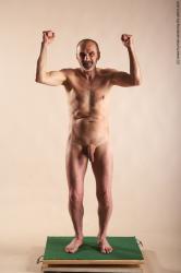 Nude Man White Standing poses - ALL Slim Bald Standing poses - simple Realistic