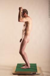 Nude Man White Standing poses - ALL Slim Bald Standing poses - simple Realistic