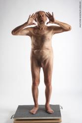 and more Nude Man White Standing poses - ALL Slim Bald Grey Standing poses - simple Realistic