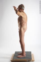 and more Nude Man White Standing poses - ALL Slim Bald Grey Standing poses - simple Realistic