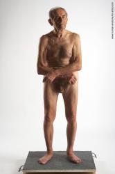 and more Nude Man White Standing poses - ALL Slim Bald Grey Standing poses - simple Realistic