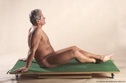 Nude Man White Sitting poses - simple Slim Short Grey Sitting poses - ALL Realistic