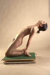 Nude Man Another Kneeling poses - ALL Slim Long Brown Kneeling poses - on both knees Realistic