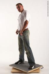 Casual Man White Standing poses - ALL Muscular Short Brown Standing poses - simple Academic