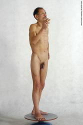 and more Nude Man Asian Standing poses - ALL Slim Short Black Standing poses - simple Realistic