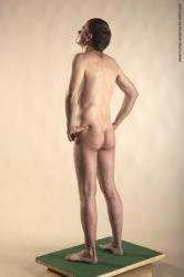 Nude Man White Standing poses - ALL Slim Short Brown Standing poses - simple Realistic