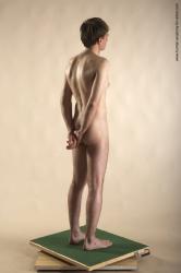 Nude Man White Standing poses - ALL Slim Short Brown Standing poses - simple Realistic